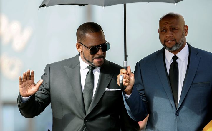 R. Kelly leaves the Cook County courthouse in Chicago after a hearing on multiple counts of criminal sexual abuse case on March 22, 2019.