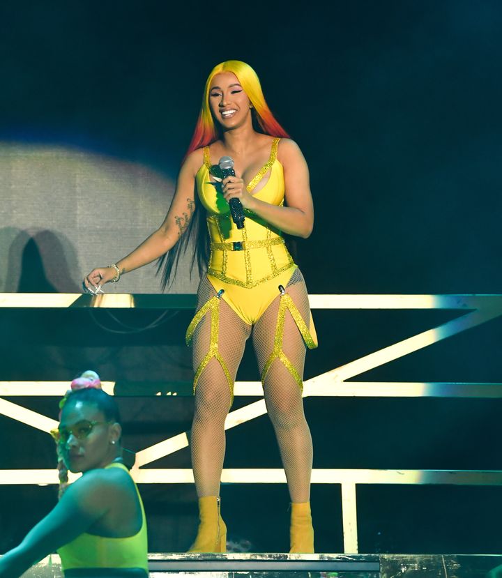 Cardi B performing in 2020