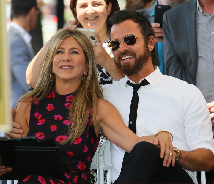 Jennifer Aniston and Justin Theroux pictured in July 2017
