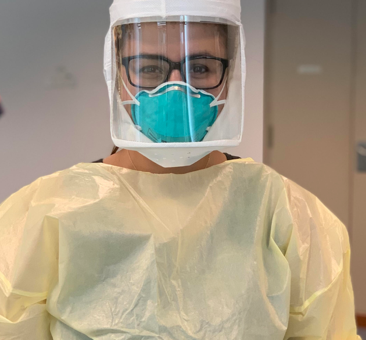 The author wearing personal protective equipment (PPE).