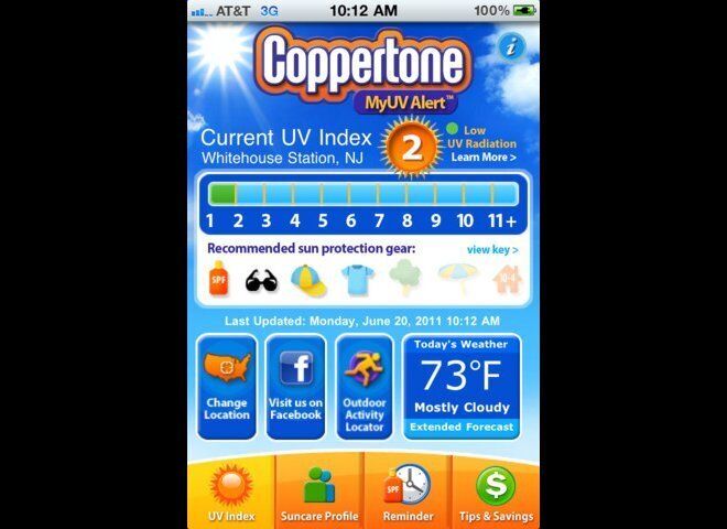 Coppertone MyUVAlert App