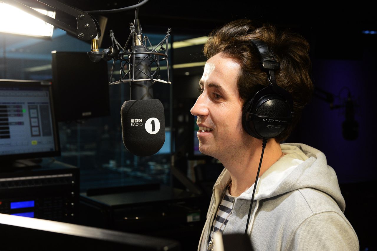 Nick Grimshaw hosting the Radio 1 Breakfast Show in 2013
