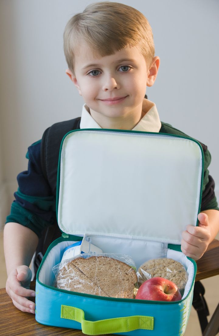 Boy with lunch box