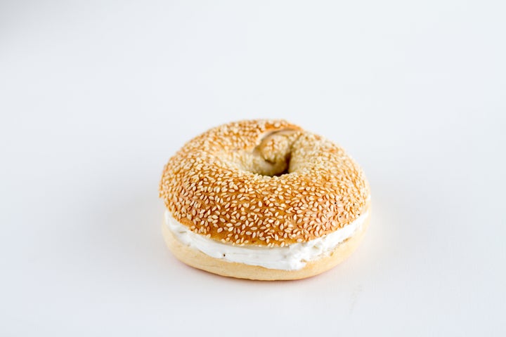 Think this bagel with cream cheese looks plain enough? Think again – those sesame seeds could even be too much for a picky eater.