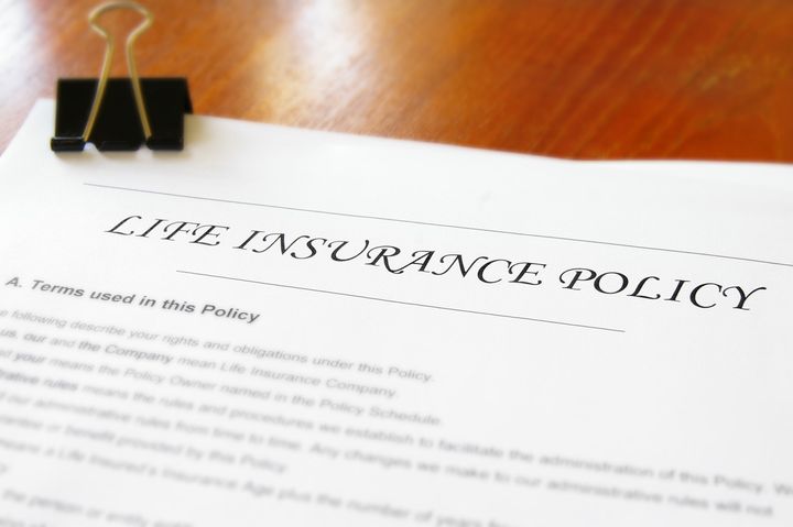 closeup of a life insurance...