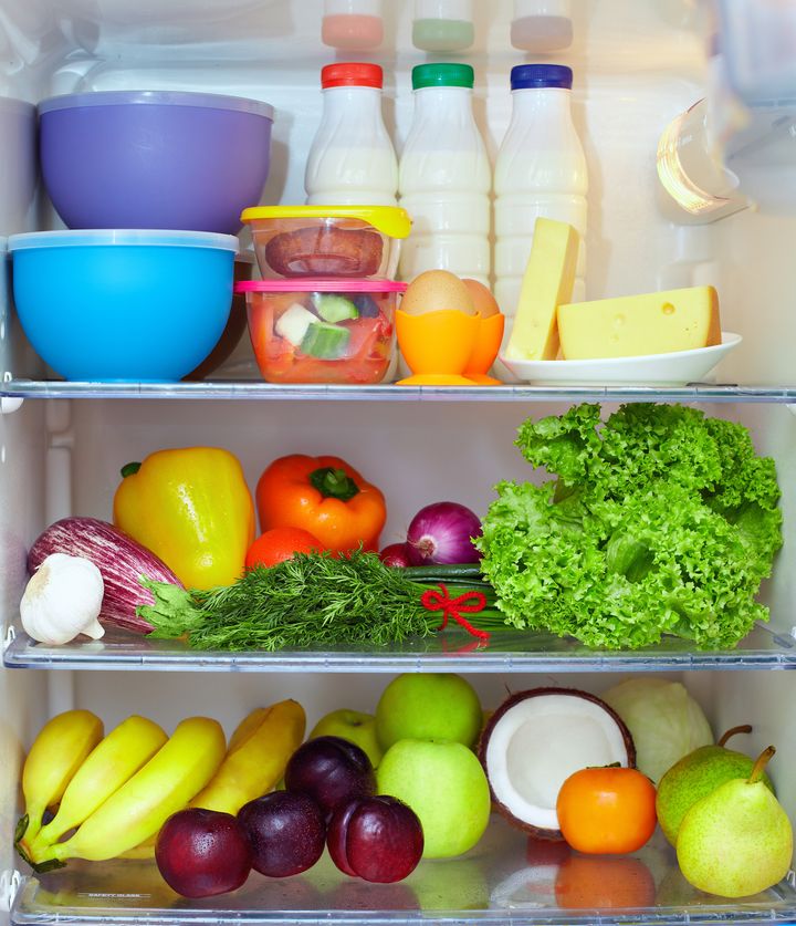 refrigerator full of healthy...