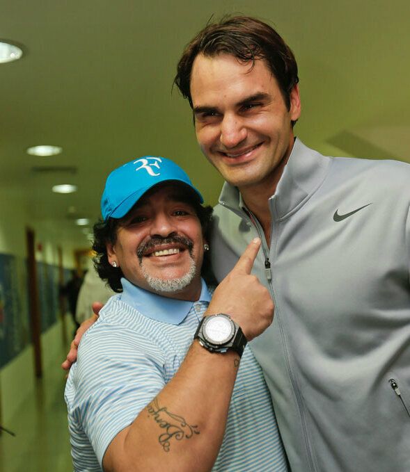 Maradona y Roger Federer