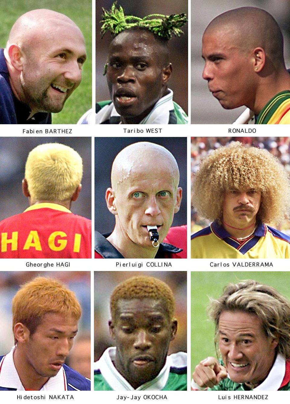 Peinados extraños del fútbol