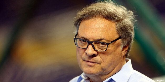 MIAMI, FL - OCTOBER 02: Owner Jeffrey Loria of the Miami Marlins reacts against the New York Mets at Marlins Park on October 2, 2012 in Miami, Florida. (Photo by Marc Serota/Getty Images)