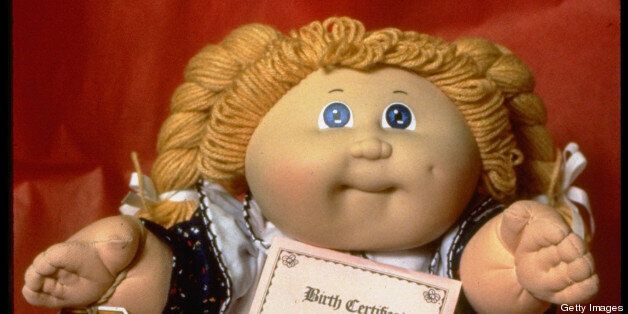 Product shot of the highly popular Cabbage Patch Kids doll and the individual birth certificate which comes w. each doll. (Photo by Jacques Chenet/Woodfin Camp/Woodfin Camp/Time Life Pictures/Getty Images)