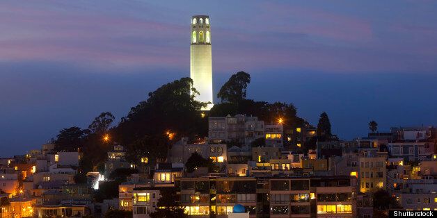 'coit tower' by night. san...