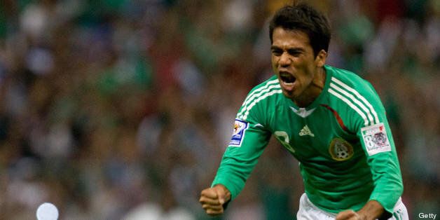 Mexico's Pavel Pardo celebrates his second goal againts Honduras during their Group B CONCACAF World Cup qualifying football match at the Azteca Stadium in Mexico City on August 20, 2008. AFP PHOTO/Luis ACOSTA (Photo credit should read LUIS ACOSTA/AFP/Getty Images)