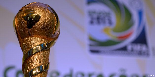 RIO DE JANEIRO, BRAZIL - JUNE 13: The FIFA Confederations cup trophy during press conference for the FIFA Confederations Cup Brasil 2013 at Hotel Copacabana Palace on June 13, 2013 in Rio de Janeiro, Brazil. (Photo by Stuart Franklin - FIFA/FIFA via Getty Images)