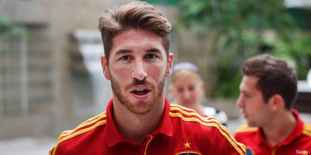 FORTALEZA, BRAZIL - JUNE 25: Sergio Ramos of Spain leaves a press conference ahead of their FIFA Confederations Cup Brazil 2013 semi final game against Italy on June 25, 2013 in Fortaleza, Brazil. (Photo by Jasper Juinen/Getty Images)