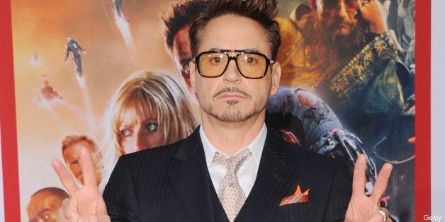 HOLLYWOOD, CA - APRIL 24: Actor Robert Downey Jr. arrives at the Los Angeles Premiere 'Iron Man 3' at the El Capitan Theatre on April 24, 2013 in Hollywood, California. (Photo by Jon Kopaloff/FilmMagic)