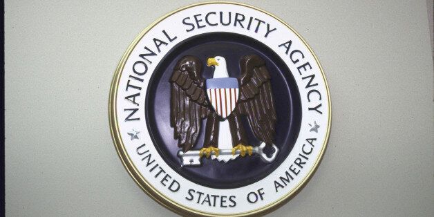 National Security Agency seal hanging on wall. (Photo by Terry Ashe//Time Life Pictures/Getty Images)