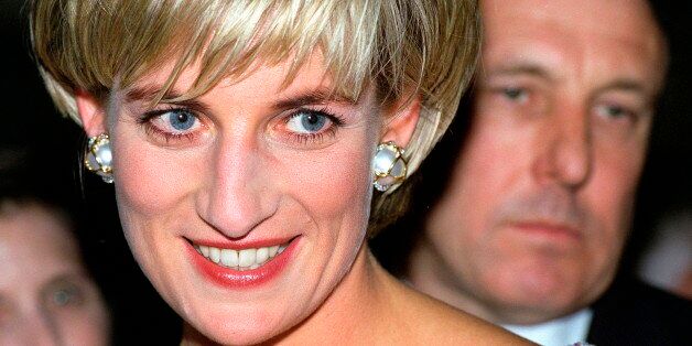 NEW YORK CITY, UNITED STATES - JUNE 23: Diana, Princess Of Wales Attending The Christies Gala Party To Launch The Sale Of Her Dresses For Charity. Behind Is Her Bodyguard Dave Sharp. (Photo by Tim Graham/Getty Images)