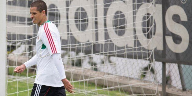 MEXICO CITY, MEXICO - SEPTEMBER 02: Javier hernandez attends a training session before a World Cup qualifier match against Honduras, on September 02, 2013 in Mexico City, Mexico. (Photo by Miguel Tovar/LatinContent/Getty Images) 