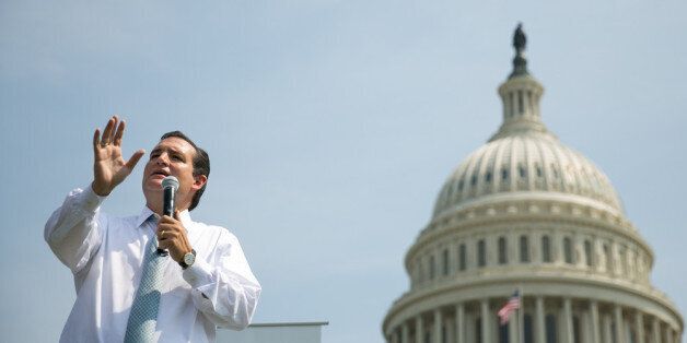 WASHINGTON, DC - SEPTEMBER 10: U.S. Sen. Ted Cruz (R-TX) speaks during the 'Exempt America from Obamacare' rally, on Capitol Hill, September 10, 2013 in Washington, DC. Some conservative lawmakers are making a push to try to defund the health care law as part of the debates over the budget and funding the federal government. (Photo by Drew Angerer/Getty Images)