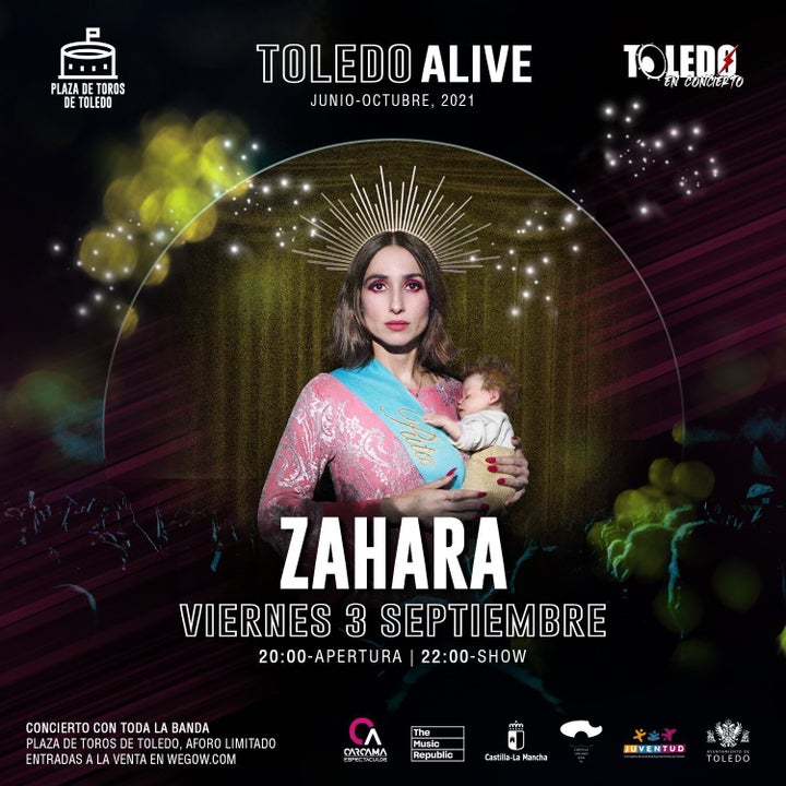 Cartel que anunciaba el concierto de Zahara en Toledo y que ha sido retirado.