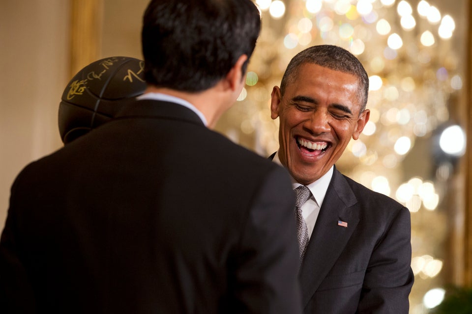 Barack Obama recibe en la Casa Blanca al Miami Heat, campeón de la NBA ...