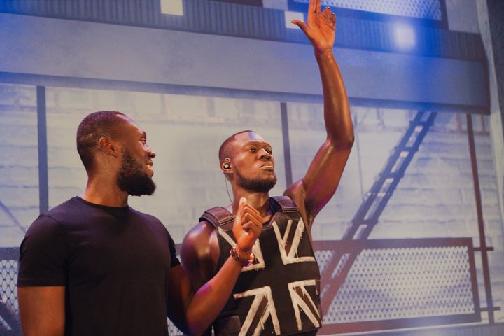 Stormzy poses alongside his wax likeness at Madame Tussauds
