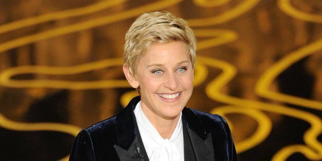 HOLLYWOOD, CA - MARCH 02: Host Ellen DeGeneres speaks onstage during the Oscars at the Dolby Theatre on March 2, 2014 in Hollywood, California. (Photo by Kevin Winter/Getty Images)
