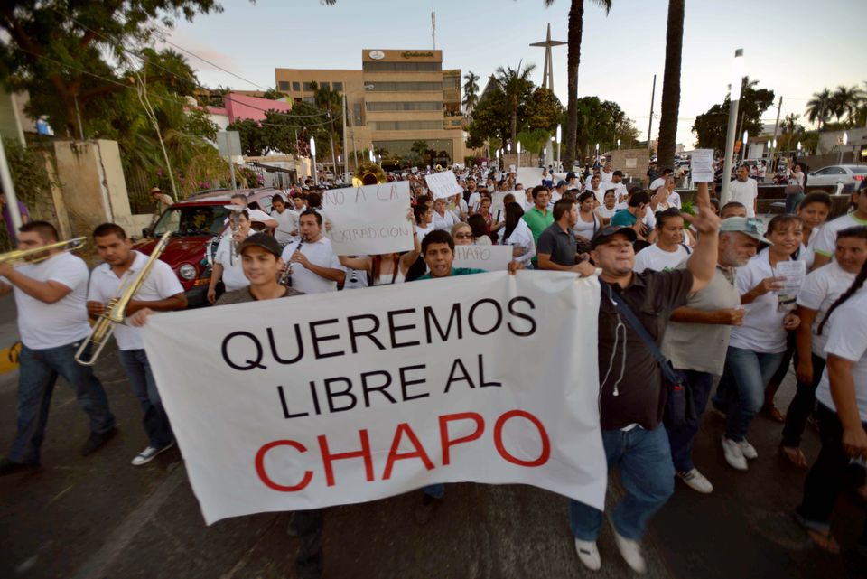 Piden la libertad de Joaquín "El Chapo" Guzmán en Culiacán, Sinaloa
