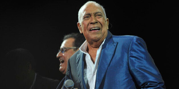 SAN JUAN, PUERTO RICO OCTOBER 18: Cheo Feliciano sings during the opening of The Fania All Stars World Tour 2013 at Coliseo de Puerto Rico José Miguel Agrelot on October 18, 2013 in San Juan, Puerto Rico. (Photo by David F. Gasser/LatinContent/Getty Images)