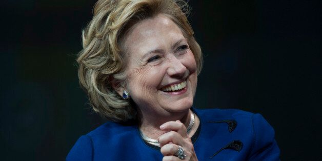 Hillary Clinton, former U.S. secretary of state, smiles during a keynote session at the Marketo Marketing Nation Summit 2014 in San Francisco, California, U.S., on Tuesday, April 8, 2014. Clinton, who retired last year as secretary of state, has said she will make her decision on a 2016 presidential run later this year. Photographer: David Paul Morris/Bloomberg via Getty Images 
