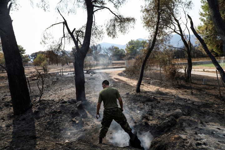 Φωτογραφία από τη φωτιά στη Βαρυμπόμπη, 9 Aυγούστου, 2021. REUTERS/Louiza Vradi TPX 