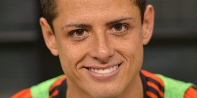 Javier Hernandez of Mexico National football team before their friendly match against Israel at the Azteca stadium on May 28, 2014 in Mexico city ahead of the FIFA World Cup 2014 in Brazil. AFP PHOTO/Yuri CORTEZ (Photo credit should read YURI CORTEZ/AFP/Getty Images)
