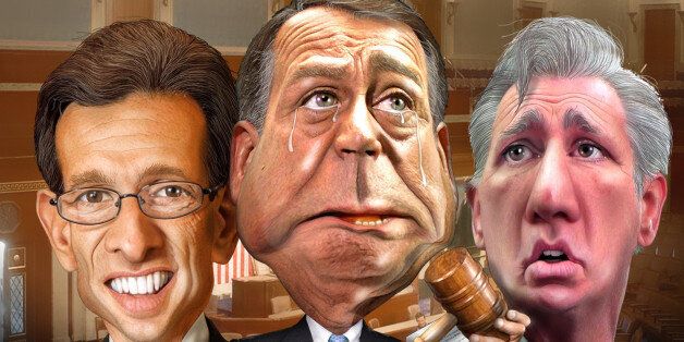 Left to right: Eric Cantor House Majority Leader, John Boehner the 61st Speaker of the House, Kevin McCarthy the Republican Majority Whip.The source images for these caricatures of the Republican House Leadership are:- John Boehner N/A- Eric Cantor, a photo in the public domain available via Wikipedia.- Kevin McCarthy, a Creative Commons licensed photo from Medill DC's Flickr Photostream.