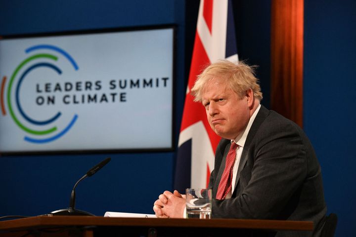 Johnson speaks during the opening session of the virtual US Leaders Summit on Climate