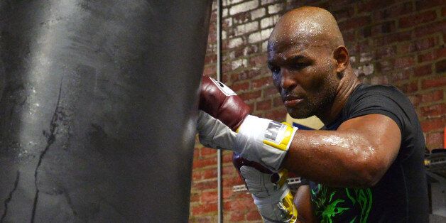 PHILADELPHIA, PA - OCTOBER 28: Bernard Hopkins works out for the media at Joe Hand Boxing Gym on October 28, 2014 in Philadelphia, Pennsylvania. (Photo by Drew Hallowell/Getty Images)