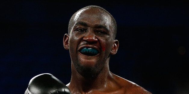 LAS VEGAS, NV - MARCH 30: Terrence Crawford reacts after the conclusion of his junior welterweight bout against Bredis Prescott at the Mandalay Bay Events Center on March 30, 2013 in Las Vegas, Nevada. (Photo by Josh Hedges/Getty Images)