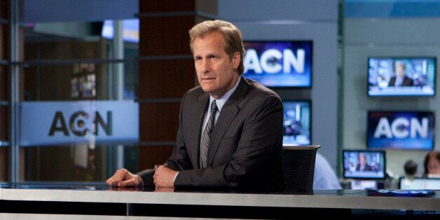 This image released by HBO shows Jeff Daniels in a scene from the HBO original series, "The Newsroom." HBO announced Monday, July 2, 2012, it's bringing back âThe Newsroomâ and âTrue Bloodâ each for another season. âThe Newsroom,â created and written by Oscar-winner Aaron Sorkin, has won a green light for a second season after just two episodes have aired. Though getting mixed reviews from critics, the show attracted a healthy audience for its premiere, totaling 2.1 million viewers. Set at a cable news network, âThe Newsroomâ features Jeff Daniels, Emily Mortimer, Alison Pill and Sam Waterston. (AP Photo/HBO, Melissa Moseley)