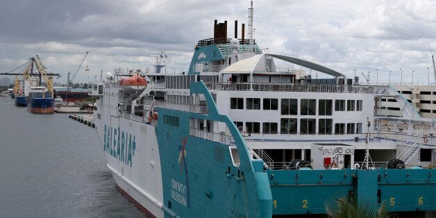 FORT LAUDERDALE, FL - MAY 06: A ferry boat run by Balearia, a Spanish company that has a quick-ferry service between Fort Lauderdale and the Bahamas, is seen at its berth in Port Everglades on May 6, 2015 in Fort Lauderdale, Florida. Balearia is going through the process of applying for a license to run a ferry service between the U.S. and Cuba as the U.S. government announced plans to issue licenses for the first time in five decades to four other ferry service companies. (Photo by Joe Raedle/Getty Images)