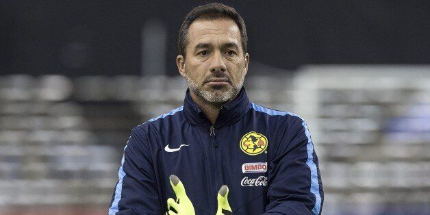 Club America coach Gustavo Matosas walks on the pitch during a training session in Montreal on April 28, 2015 on the eve of the CONCACAF Champions League return leg final against the Montreal Impact. AFP PHOTO/NICHOLAS KAMM (Photo credit should read NICHOLAS KAMM/AFP/Getty Images)