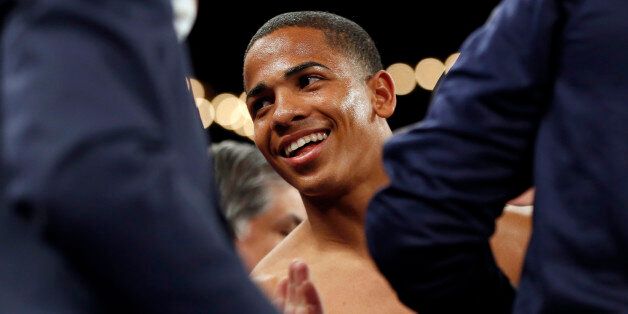 Felix Verdejo is seen after a win against Lauro Alcantar on Saturday, January 25, 2014 in New York City. Verdejo won via first round KO. (AP Photo/Gregory Payan)
