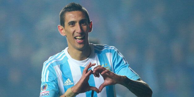 CONCEPCION, CHILE - JUNE 30: Angel di Maria of Argentina celebrates after scoring the fourth goal of his team during the 2015 Copa America Chile Semi Final match between Argentina and Paraguay at Ester Roa Rebolledo Stadium on June 30, 2015 in Concepcion, Chile. (Photo by Hector Vivas/LatinContent/Getty Images) 