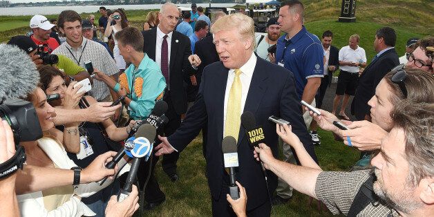 NEW YORK, NY - JULY 06: Donald Trump attends the 2015 Hank's Yanks Golf Classic at Trump Golf Links Ferry Point on July 6, 2015 in New York City. (Photo by Andrew H. Walker/Getty Images)