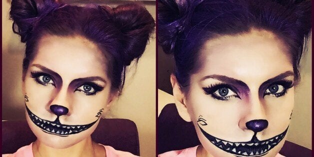 Disfraces para Halloween con solo maquillaje y peinado para halloween con vestido negro Disfraces para Halloween con solo maquillaje y peinado