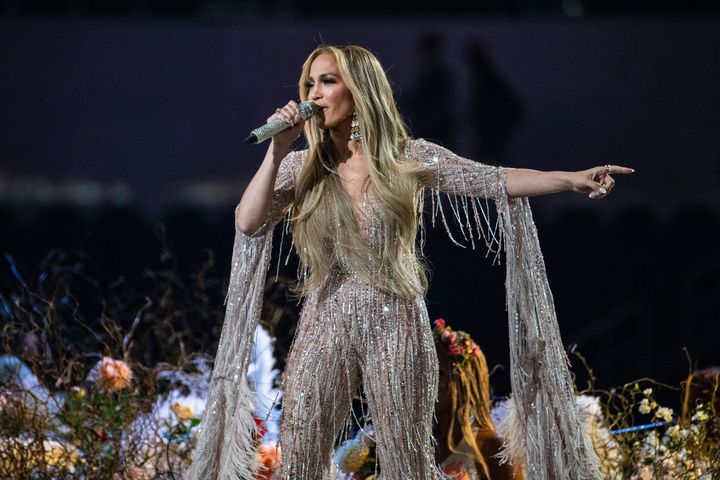 Jennifer Lopez performing in May 2021. 