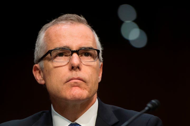 Then-acting FBI Director Andrew McCabe testifies before the Senate Intelligence Committee on Capitol Hill on May 11, 2017.