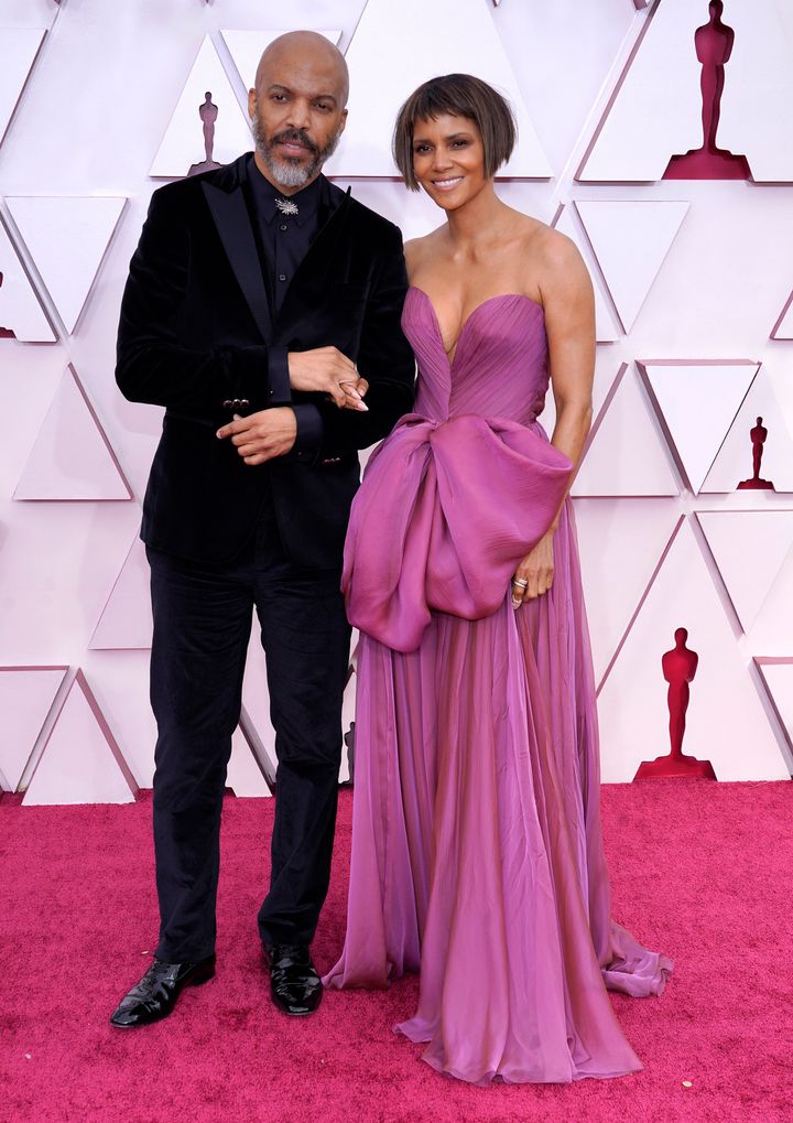 Van Hunt and Halle Berry at the 93rd Annual Academy Awards on April 25, 2021, in Los Angeles.