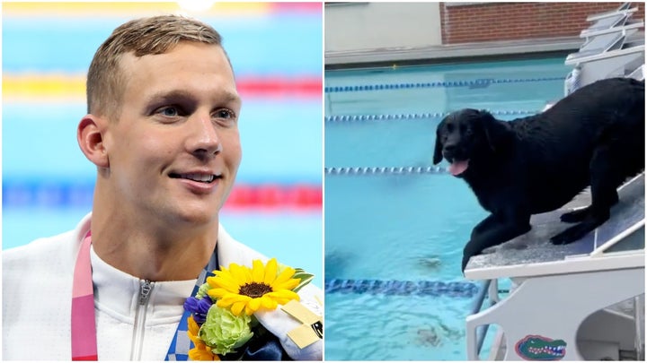 Caeleb Dressel (left) and Jane.