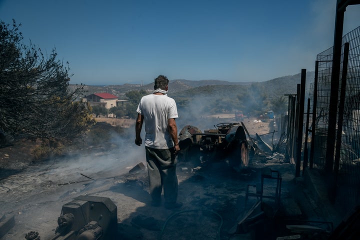 Πυρκαγιά στη περιοχή Μαρκάτι Κερατέας. .Δευτέρα 16 Αυγούστου 2021 (EUROKINISSI / ΜΙΧΑΛΗΣ ΚΑΡΑΓΙΑΝΝΗΣ)