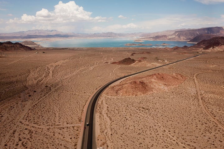 Lake Mead, which makes up part of the Arizona-Nevada border, has extremely low water levels due to drought.