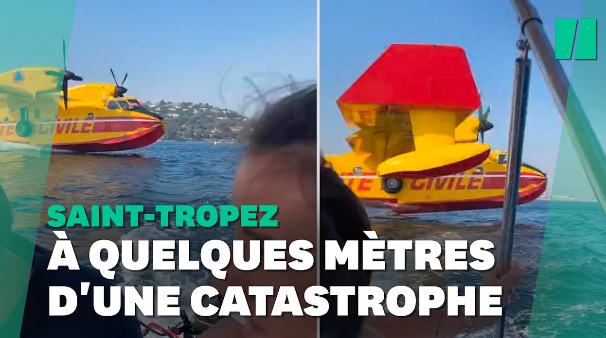 À Saint-Tropez, ces plaisanciers frôlent un Canadair en pleine mer